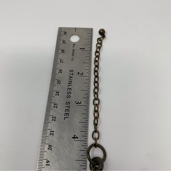 Religious Cross Chunky Brown and Blue Statement Necklace - Picture 10 of 10